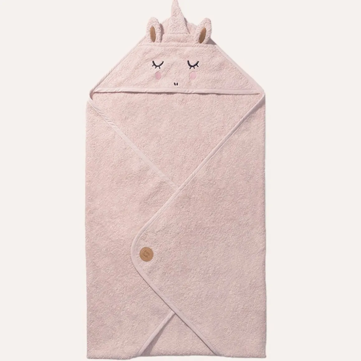 BABY BADCAPE EENHOORN u00abLARAu00bb | 75 X 75 CM | LICHT ROZE