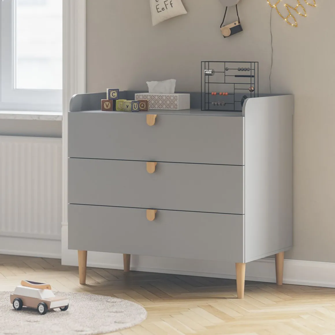 Baby commode u00abu00c9TOILEu00bb incl. bladvergroter | Grijs