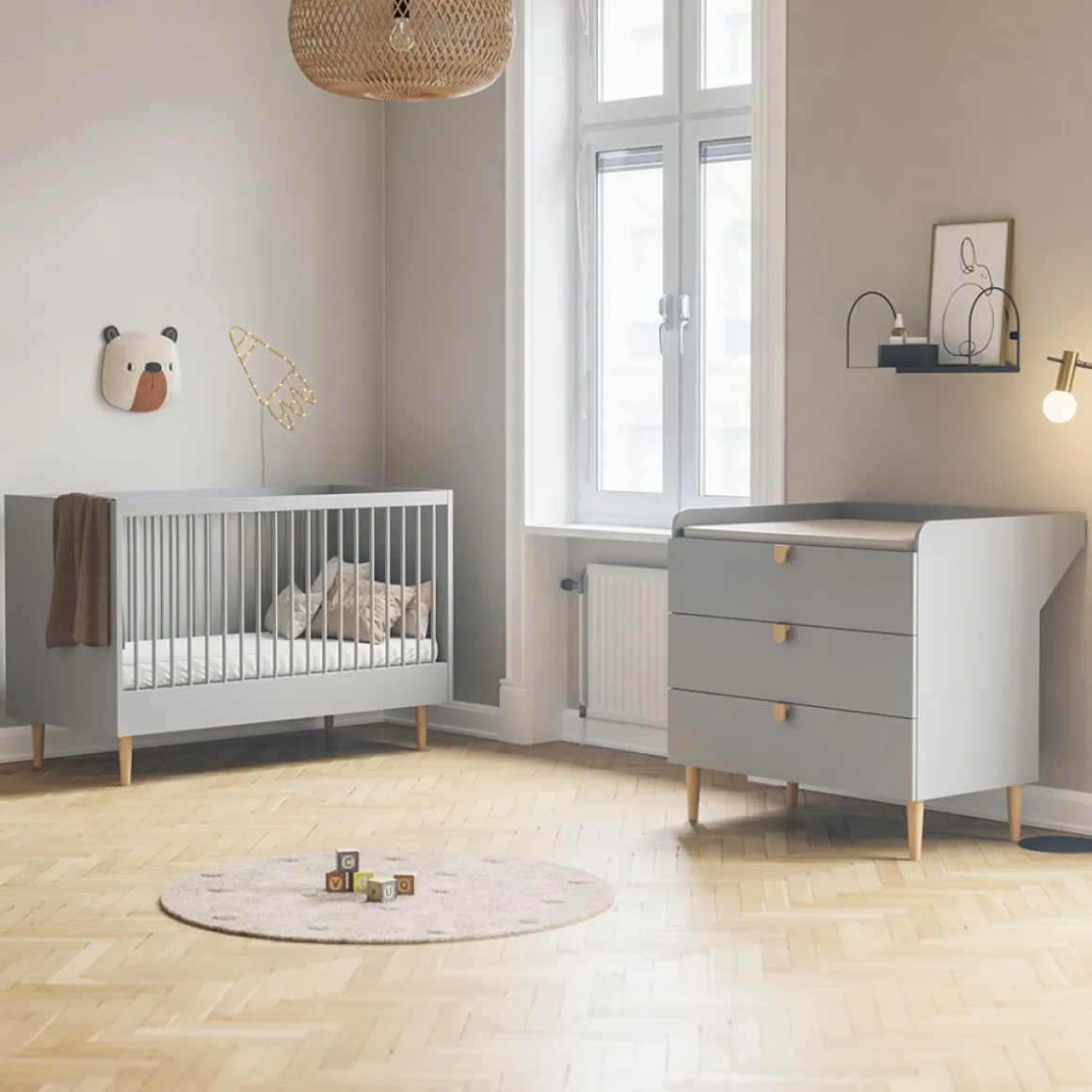 Baby commode u00abu00c9TOILEu00bb incl. bladvergroter | Grijs
