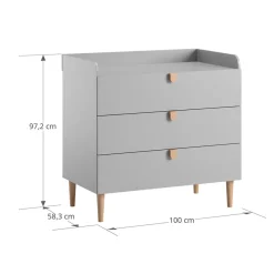 Baby commode u00abu00c9TOILEu00bb incl. bladvergroter | Grijs