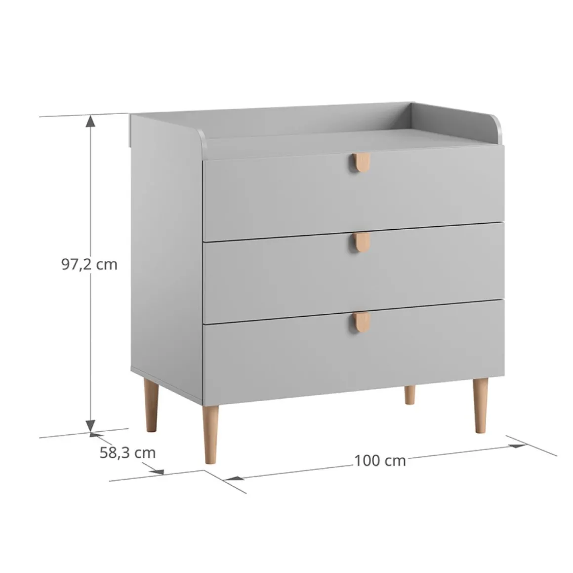 Baby commode u00abu00c9TOILEu00bb incl. bladvergroter | Grijs