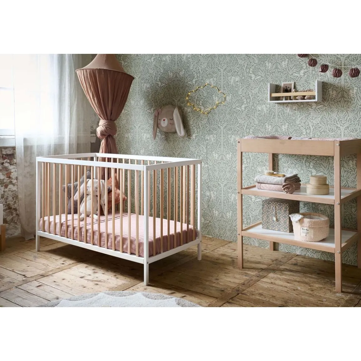BABY LUIERTAFEL u00abHETREu00bb | WIT EN NATUREL