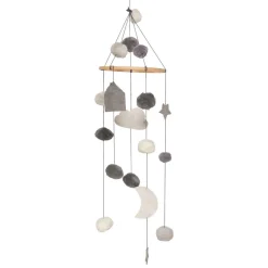 Baby mobile van natuurlijke materialen | 60 x 20 cm | Grijstinten