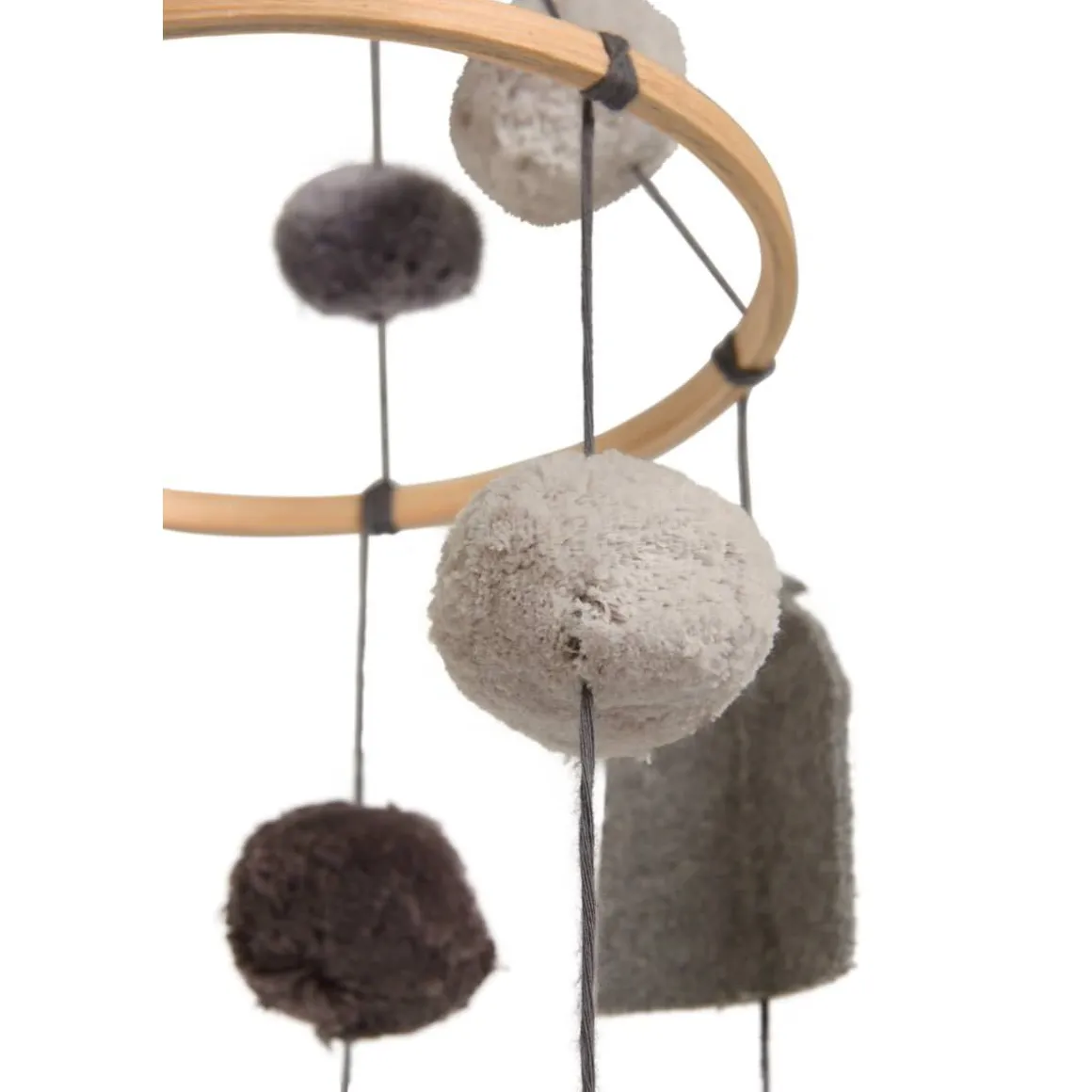 Baby mobile van natuurlijke materialen | 60 x 20 cm | Grijstinten