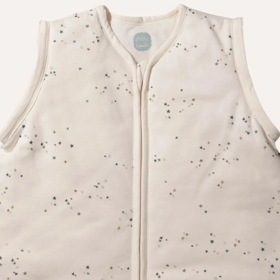BABY SLAAPZAK MET AFRITSBARE MOUWEN u00abSTARSu00bb | OFF-WHITE | 90 CM | 6-18 MAANDEN