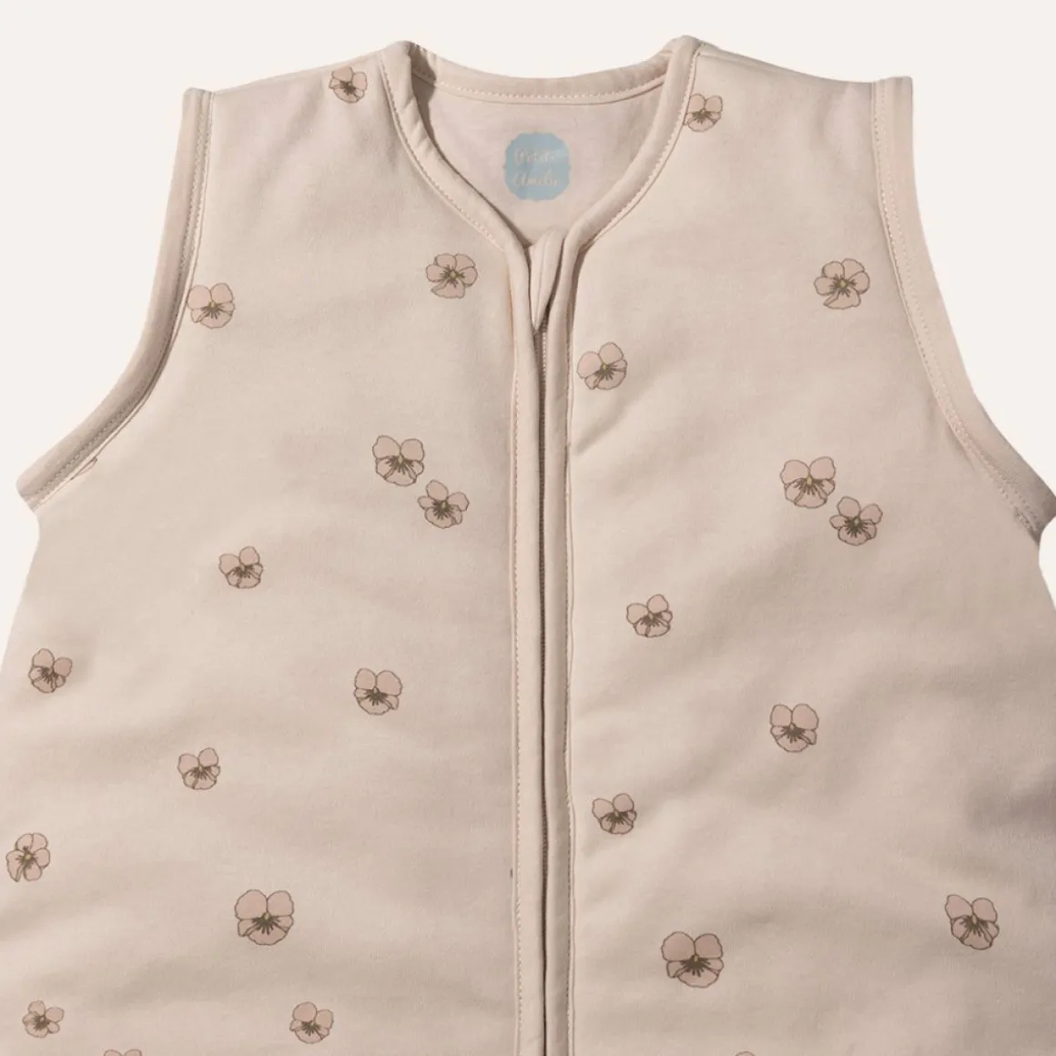 BABY SLAAPZAK MET AFRITSBARE MOUWEN u00abPANSYu00bb | BEIGE-ROZE | 90 CM | 6-18 MAANDEN