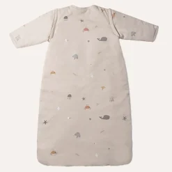 BABY SLAAPZAK MET AFRITSBARE MOUWEN u00abSEA LIFEu00bb | BEIGE | 70 CM | 3-6 MAANDEN