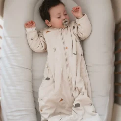 BABY SLAAPZAK MET AFRITSBARE MOUWEN u00abSEA LIFEu00bb | BEIGE | 70 CM | 3-6 MAANDEN
