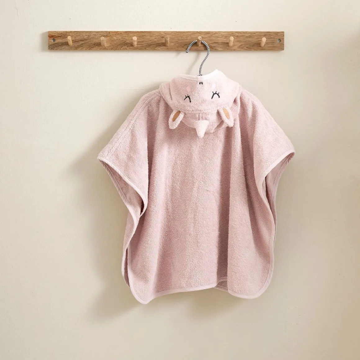 BADPONCHO EENHOORN u00abLARAu00bb | 1 - 4 JAAR | 52 X 63 CM | LICHT ROZE