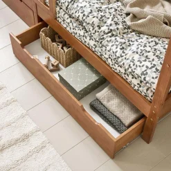 BEDHUISJE / EENPERSOONSBED u00abMAISONu00bb | 200 X 90 CM | WALNOOT