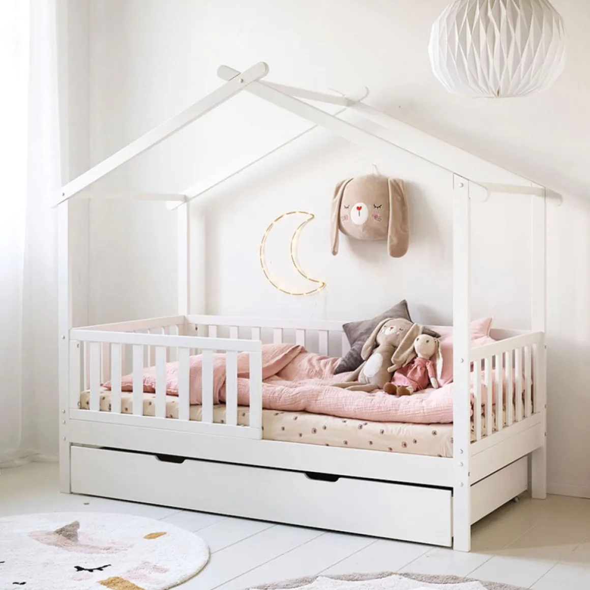 BEDHUISJE / JUNIORBED u00abMAISONu00bb | 160 X 80 CM | WIT