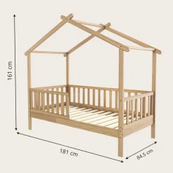 BEDHUISJE / JUNIORBED u00abMAISONu00bb | 160 X 80 CM | NATUREL