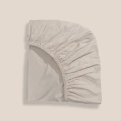 BIOLOGISCH KATOENEN JERSEY HOESLAKEN 80/90 X 200 CM | BEIGE