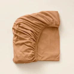 Biologisch Katoenen Jersey Hoeslaken 90x200 cm | Caramel