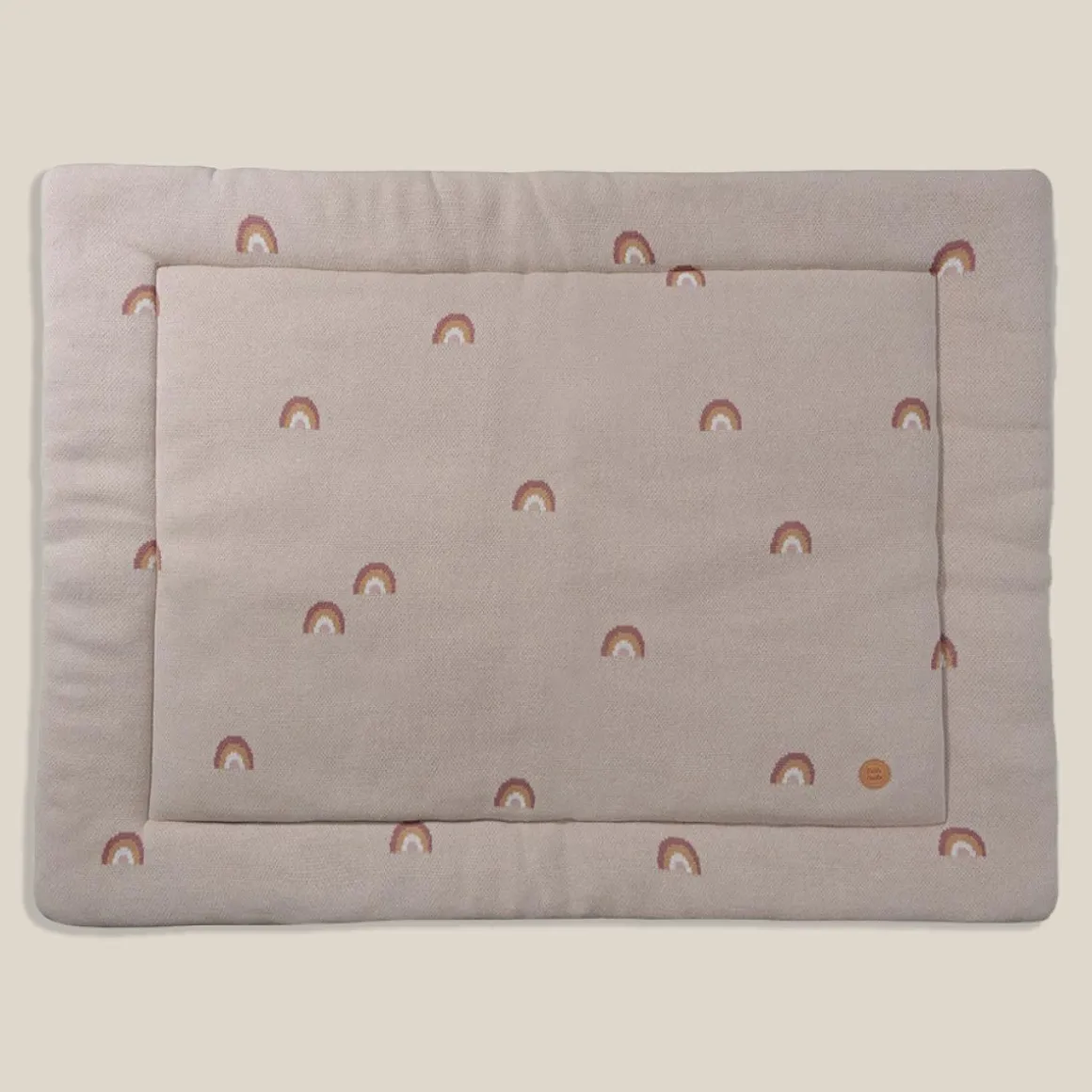 BOXKLEED 75 X 95 CM | BEIGE MET REGENBOOGPATROON