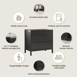 COMMODE VOOR BABY u00abSOIEu00bb | ZWART
