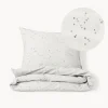 DEKBEDOVERTREKSET 140 X 200 CM u00abSTARSu00bb | OFF-WHITE MET STERREN