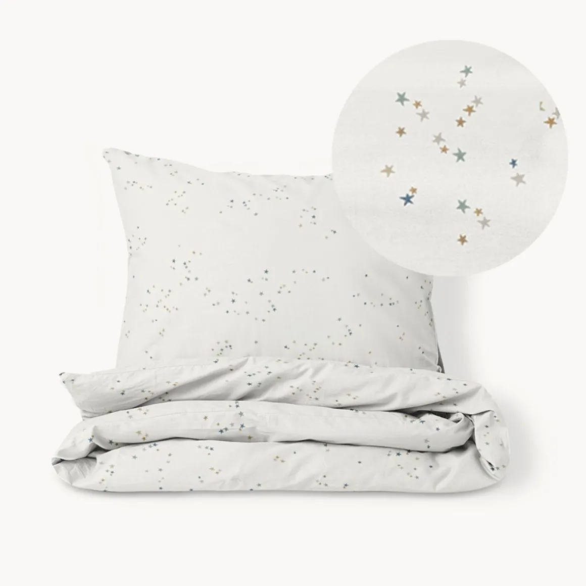 DEKBEDOVERTREKSET 140 X 200 CM u00abSTARSu00bb | OFF-WHITE MET STERREN
