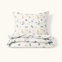 DEKBEDOVERTREKSET 140 X 200 CM u00abSAFARIu00bb | WIT