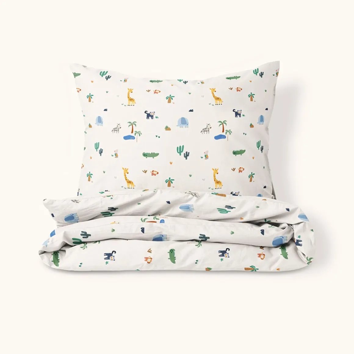 DEKBEDOVERTREKSET 140 X 200 CM u00abSAFARIu00bb | WIT