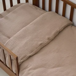 DEKBEDOVERTREKSET 120 X 150 CM | MOUSSELINE KATOEN | OUD ROZE