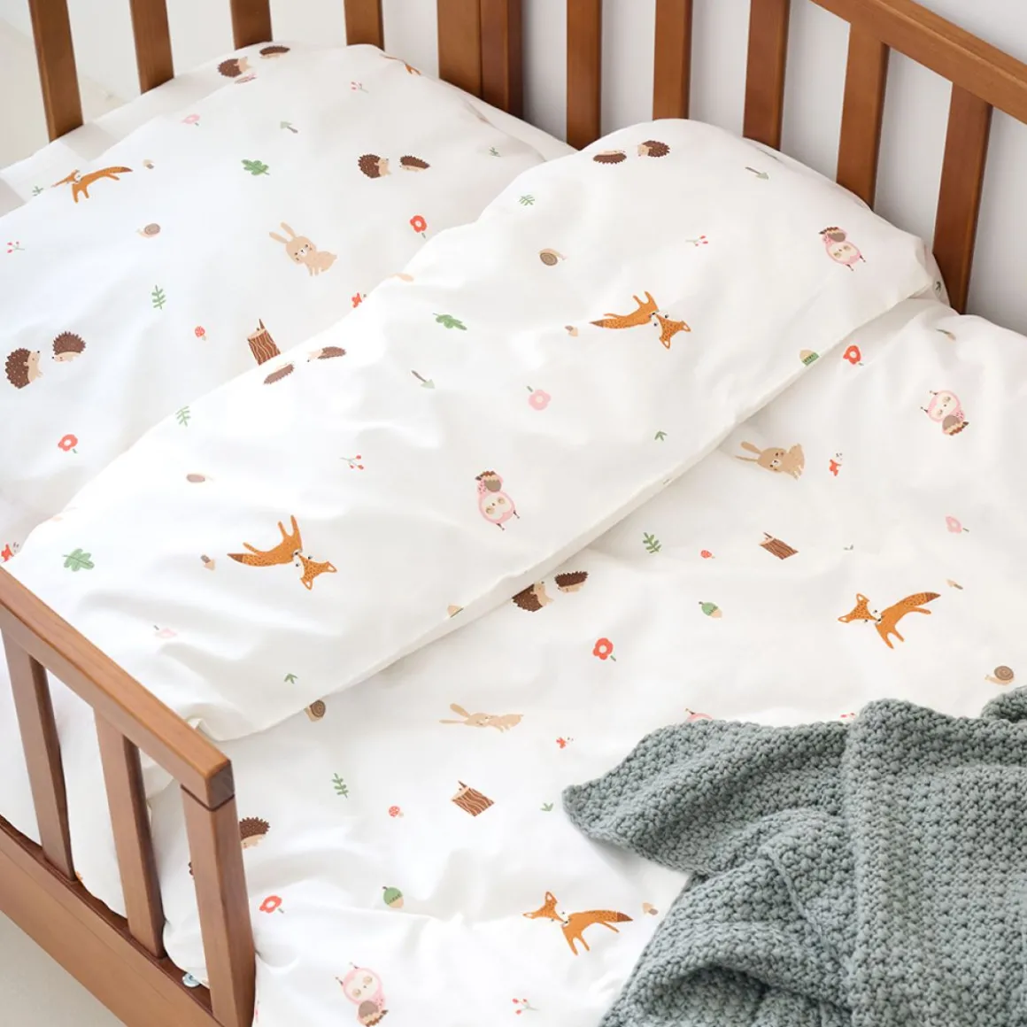 DEKBEDOVERTREKSET 140 X 200 CM u00abWOODLANDu00bb | OFF-WHITE