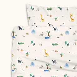 DEKBEDOVERTREKSET 140 X 200 CM u00abSAFARIu00bb | WIT