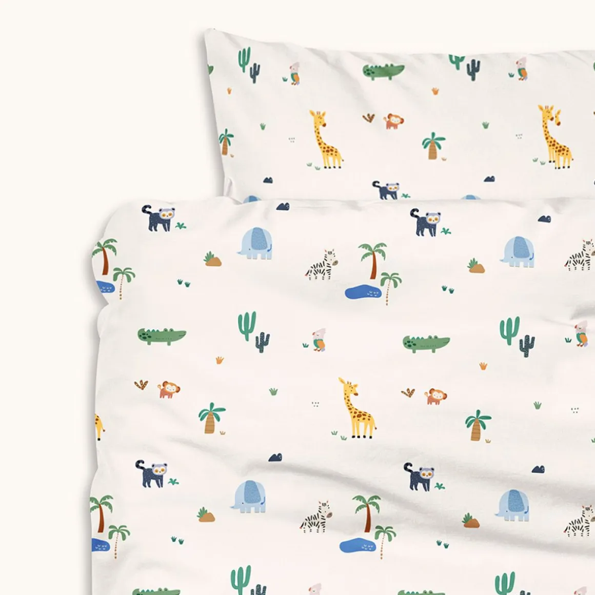 DEKBEDOVERTREKSET 140 X 200 CM u00abSAFARIu00bb | WIT