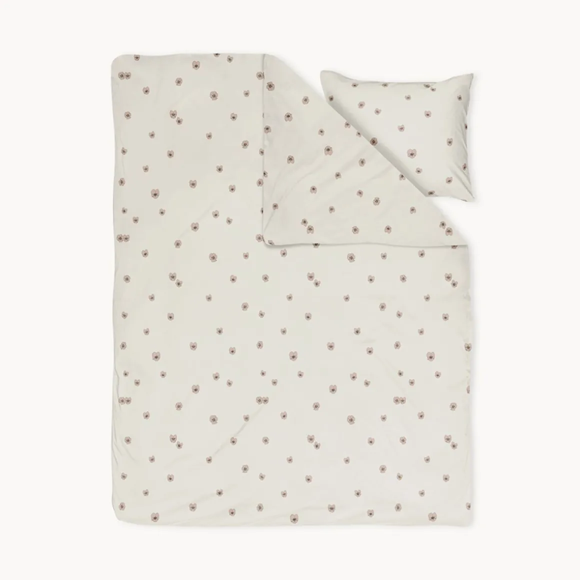 DEKBEDOVERTREKSET 120 X 150 CM u00abPANSYu00bb | BEIGE-ROZE
