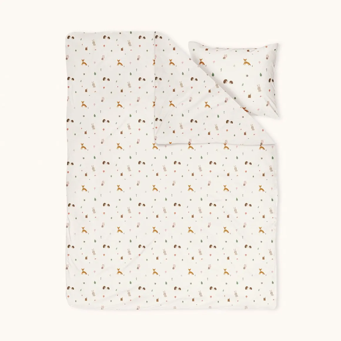 DEKBEDOVERTREKSET 140 X 200 CM u00abWOODLANDu00bb | OFF-WHITE