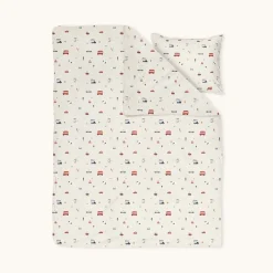 DEKBEDOVERTREKSET 140 X 200 CM u00abVEHICLESu00bb | BEIGE