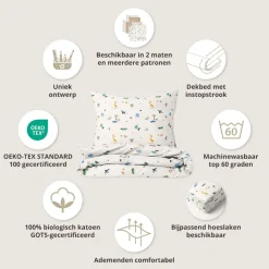 DEKBEDOVERTREKSET 140 X 200 CM u00abSAFARIu00bb | WIT