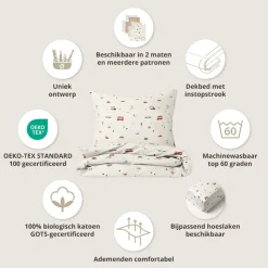 DEKBEDOVERTREKSET 140 X 200 CM u00abVEHICLESu00bb | BEIGE