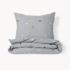 DEKBEDOVERTREKSET 120x150 cm u00abSPACEu00bb | BLAUW/GRIJS