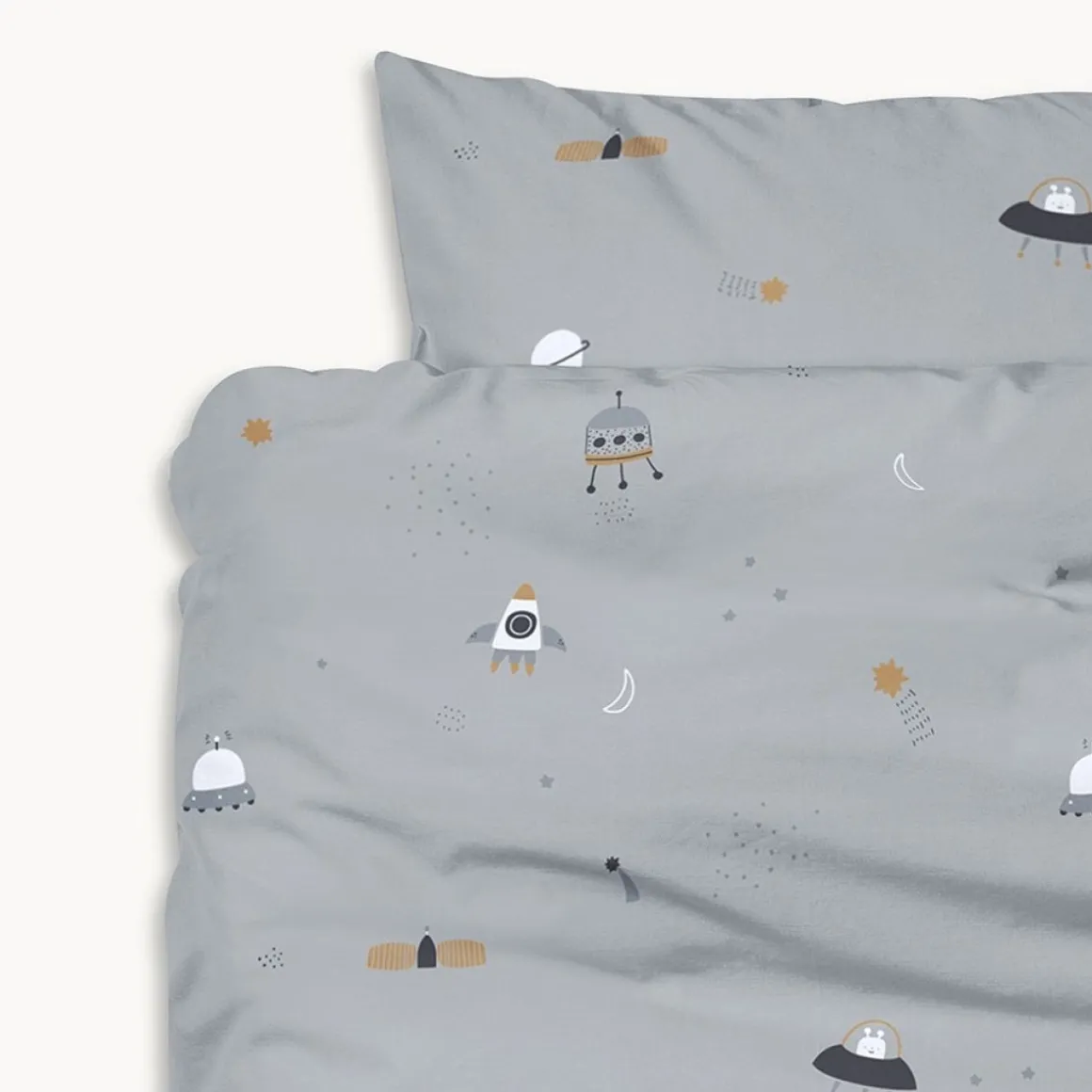 DEKBEDOVERTREKSET 120x150 cm u00abSPACEu00bb | BLAUW/GRIJS