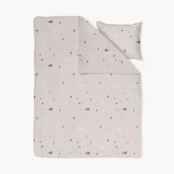 DEKBEDOVERTREKSET 140x200 u00abSEA LIFEu00bb | BEIGE-ZAND