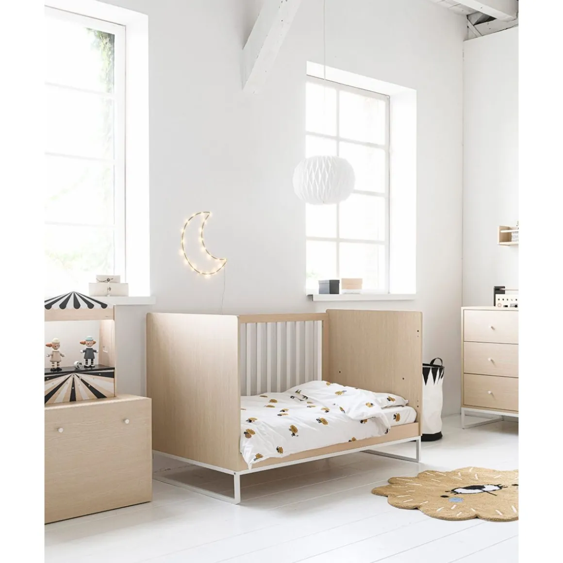 Eenpersoons dekbedovertrek incl kussenhoes u00abLeo de Leeuw u00bb (GOTS) 140x200cm | Wit