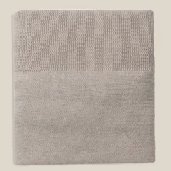 GEBREIDE AANKLEEDKUSSENHOES 50 X 70 CM | BEIGE