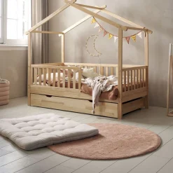 Gevoerd speelmat baby 110x85cm | Biscuit | organic cotton | Wit