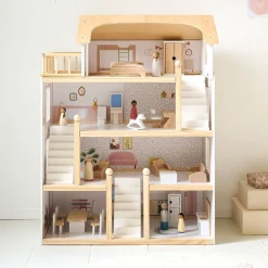 GROOT HOUTEN POPPENHUIS u00abBLANCHEu00bb | INCL. 19-DELIGE MEUBELSET | 80 cm | WIT