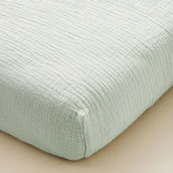 HOESLAKEN 90 X 200 CM | MOUSSELINE KATOEN | GROEN