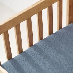 HOESLAKEN 60 X 120 CM | MOUSSELINE KATOEN | DENIMBLAUW