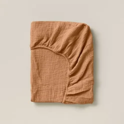 HOESLAKEN 40/45 x 90 cm MOUSSELINE | 100% BIOLOGISCH KATOEN | CARAMEL