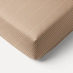 HOESLAKEN 90 X 200 CM u00abSTRIPEDu00bb | BEIGE EN CARAMEL