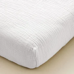 HOESLAKEN 70X140 CM MOUSSELINE | 100% BIOLOGISCH KATOEN | WIT