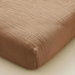 HOESLAKEN 70X140 CM MOUSSELINE | 100% BIOLOGISCH KATOEN | CARAMEL