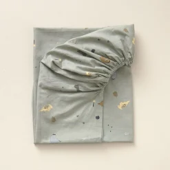 HOESLAKEN 90x200 CM u00abDINOu00bb | GRIJS-GROEN