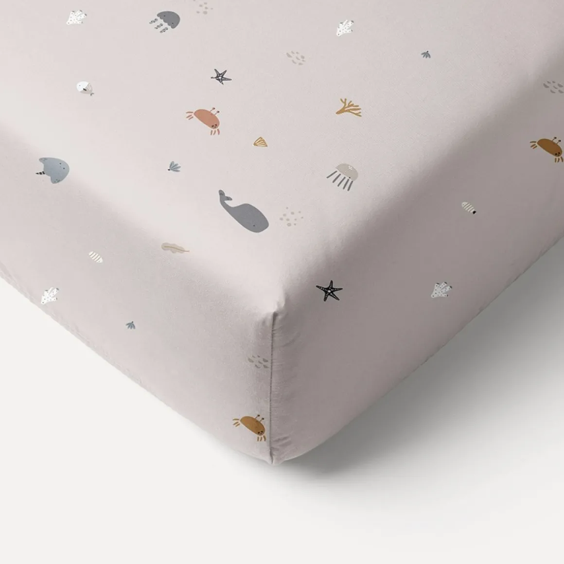 HOESLAKEN 90x200 CM u00abSEA LIFEu00bb | BEIGE-ZAND
