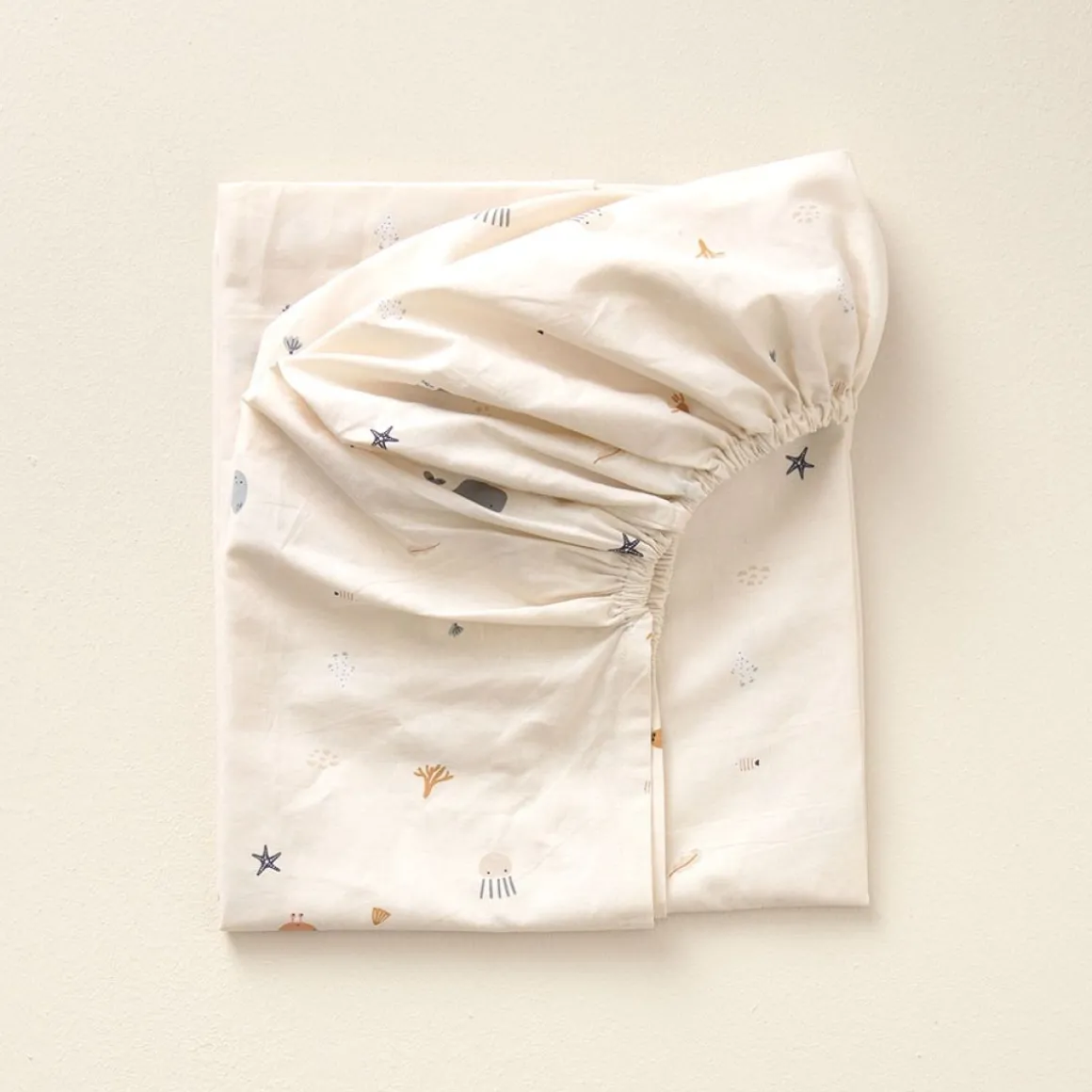 HOESLAKEN 90x200 CM u00abSEA LIFEu00bb | BEIGE-ZAND