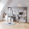 HOOGSLAPER MET BUREAU 200X90 u00abSOMMET IIu00bb | GRIJS
